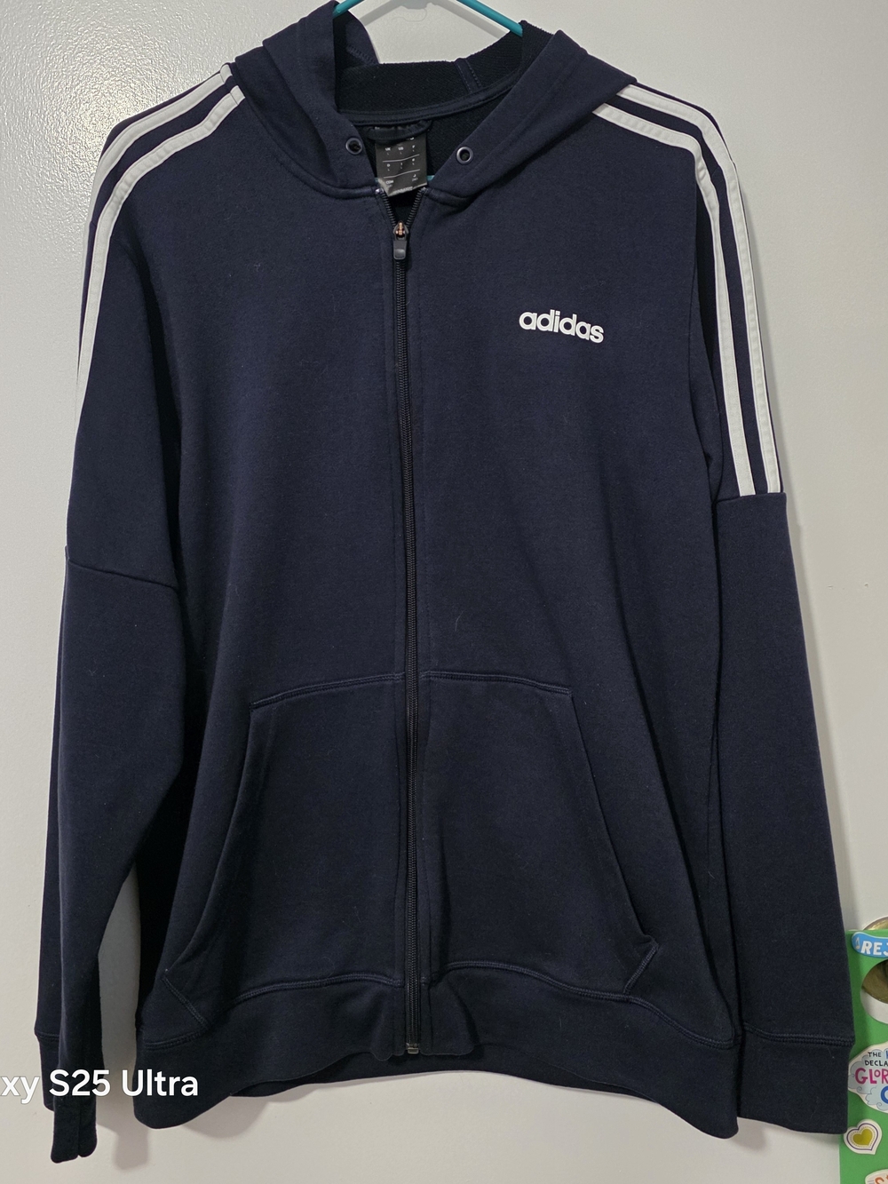 Adidas Men's Navy Zip-Up Hoodie Jacket
